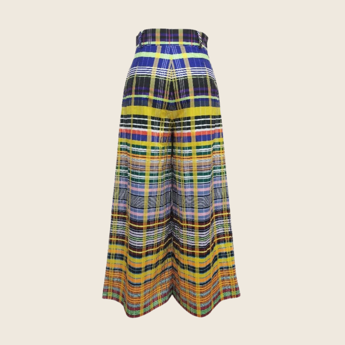 Wide Leg Checker Trouser