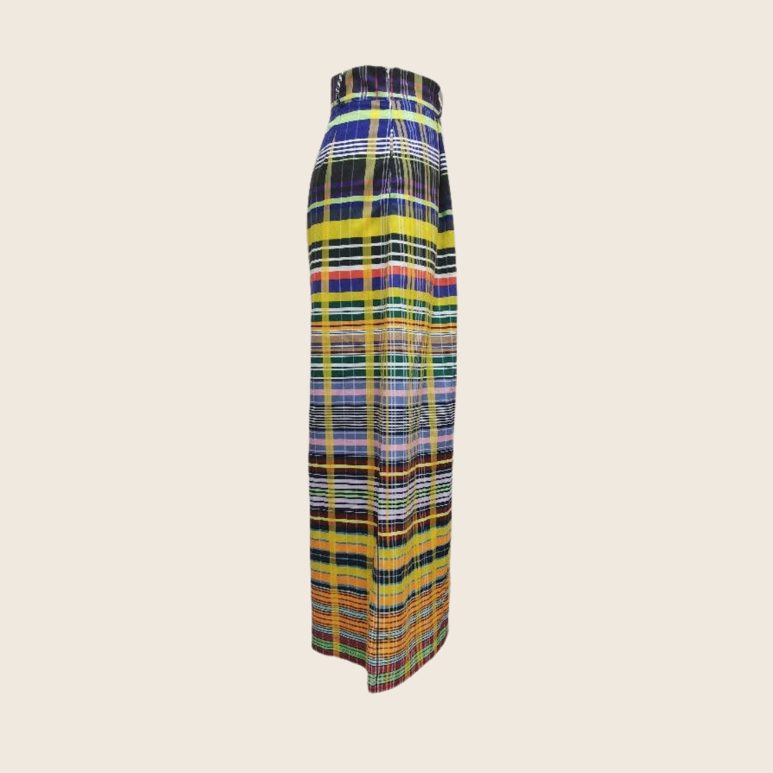 Wide Leg Checker Trouser