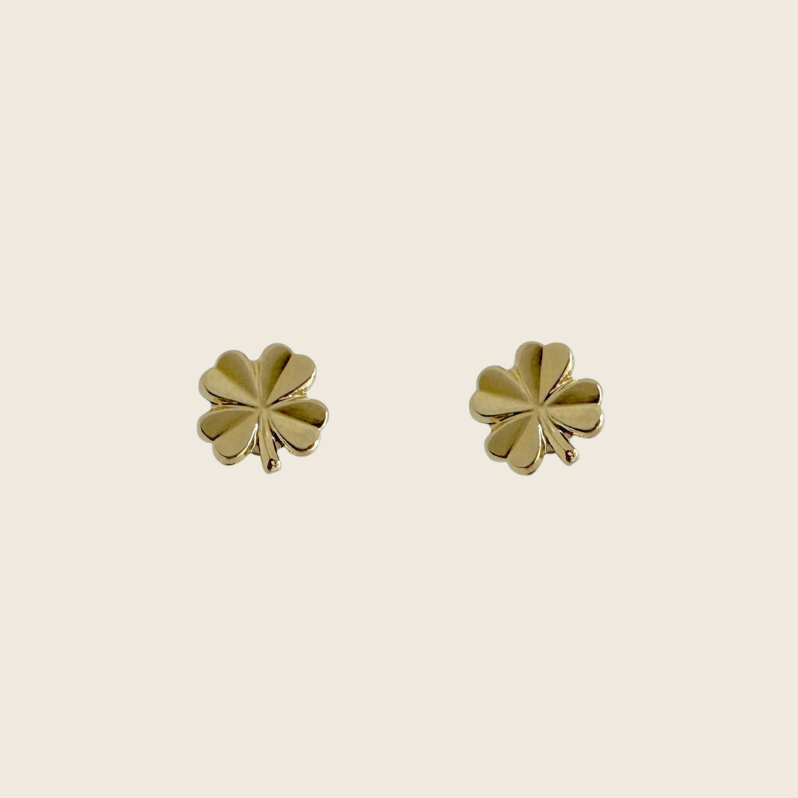 Gold Clover Stud Earrings