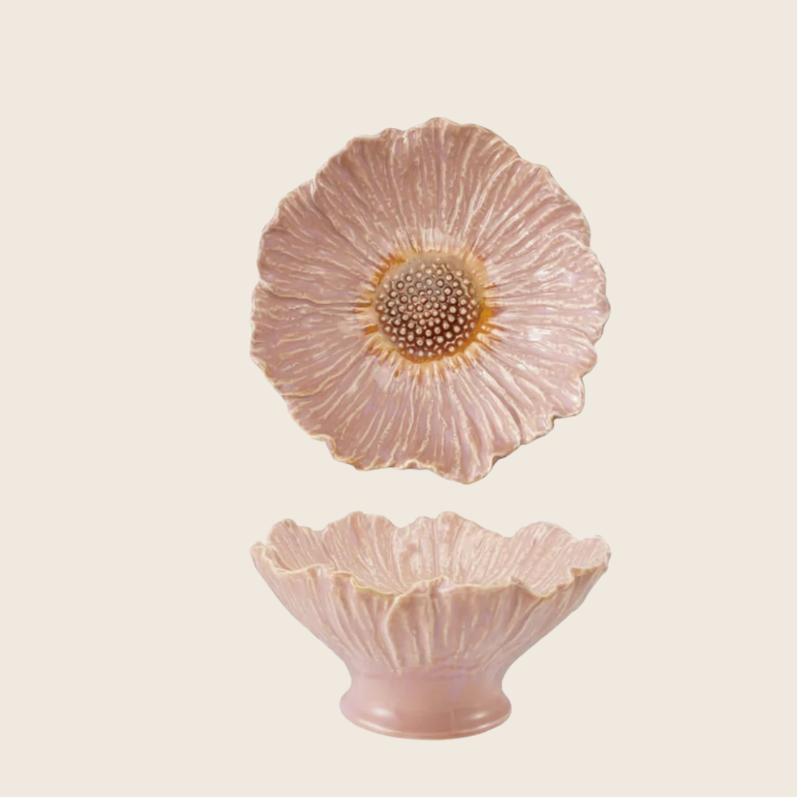 Stoneware Flower Shaped Pedestal
