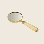 Polished Brass Magnifier with Bone Handle