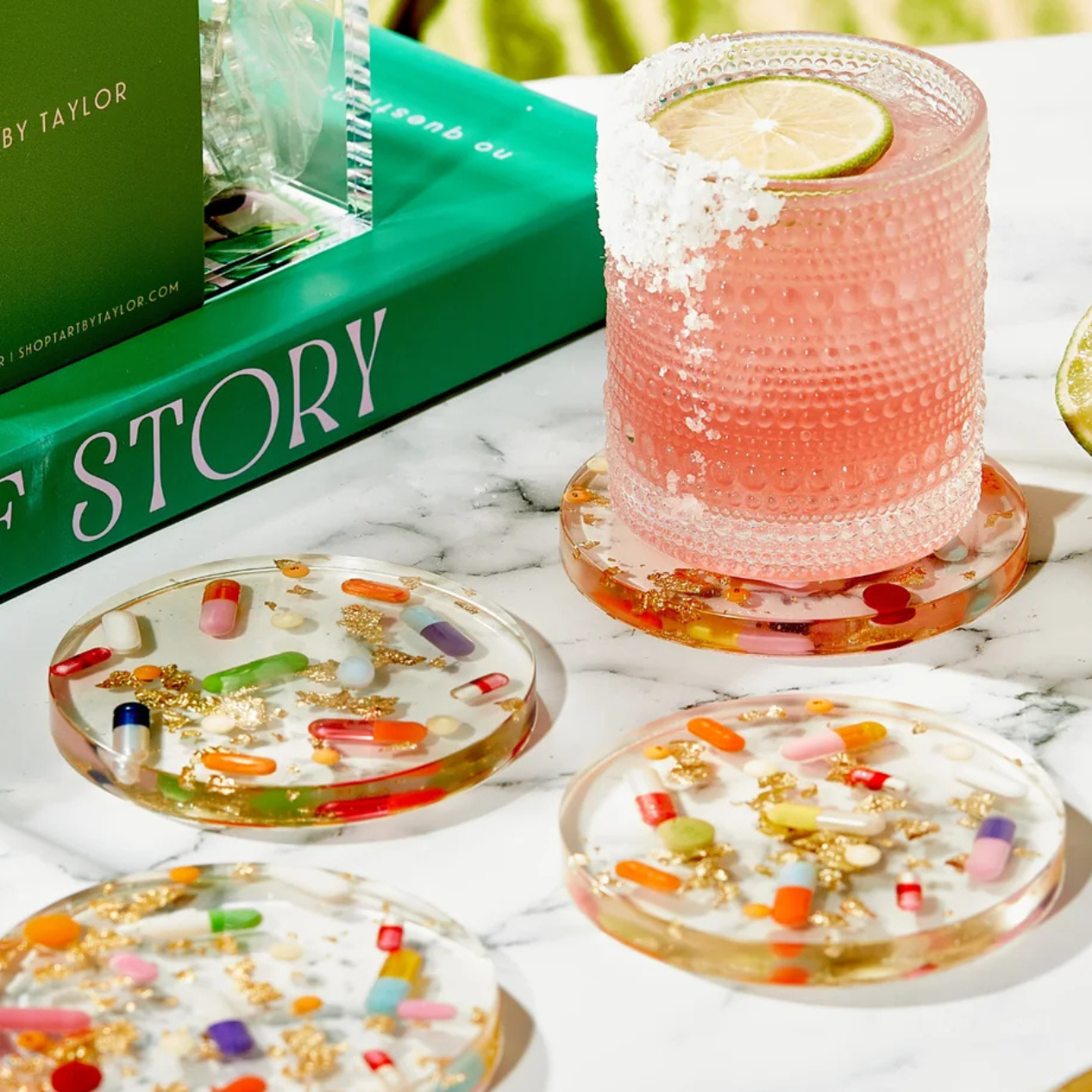 Pill + Gold Coaster