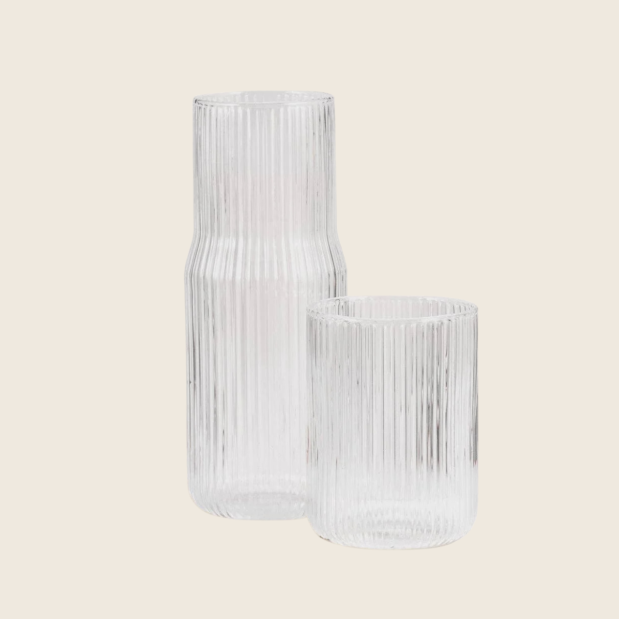 Ribbed Carafe Clear