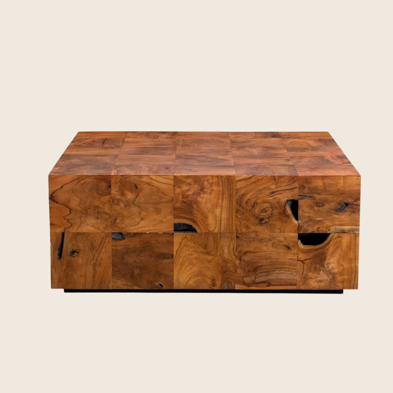 Checkered Teak Coffee Table