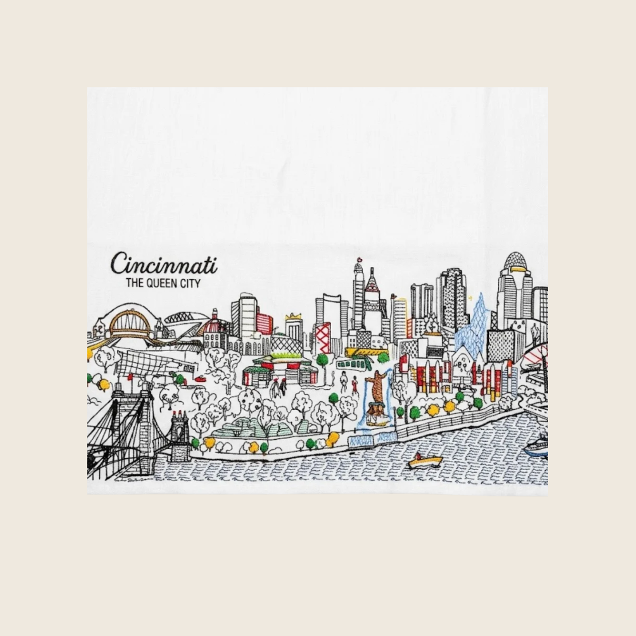 Cincinnati Tea Towel