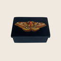 Emperor Moth Black Soapstone Box