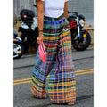 Stylish Wide Leg Checkerboard Casual Pants