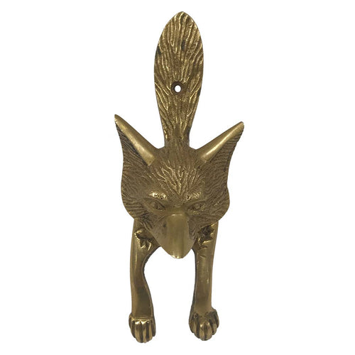 Antiqued Solid Brass Fox Door Knocker | Home accents