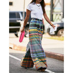 Stylish Wide Leg Checkerboard Casual Pants