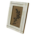 Bone with Brass Grid Frame - 4x6
