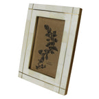 Bone with Brass Grid Frame - 4x6