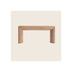 Console table, raffia-wrapped natural tan finish, curved legs, front view