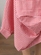 High Waisted Irregularity Elasticity Plaid Pleated Pockets Skirts