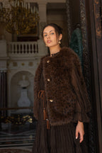 Leopard Faux Fur Sleeveless Vest
