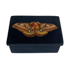 Emperor Moth Black Soapstone Trinket Jewelry | Storage Box