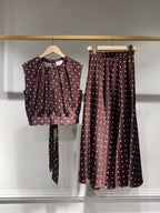 Crop-top & Polka-Dot Skirt Set