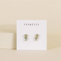 Offset Trio - Amazonite - Gold Earrings
