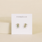 Offset Trio - Amazonite - Gold Earrings