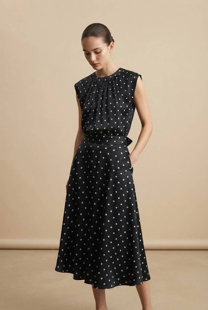 Polka-Dot Print Skirt