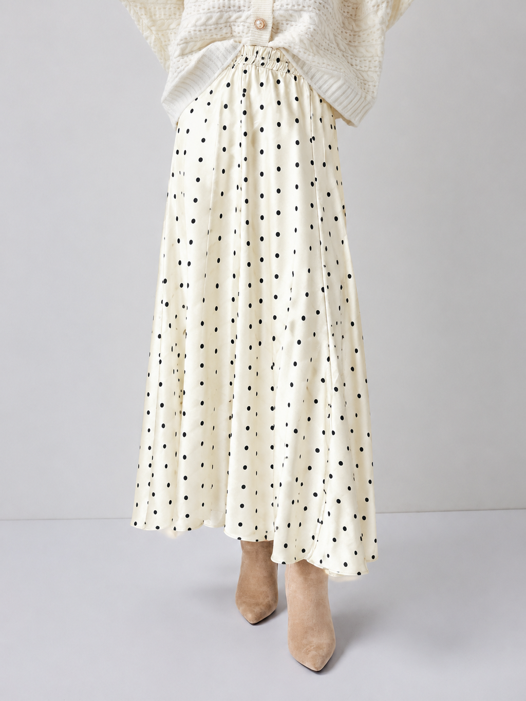 Polka-Dot Print Skirt