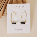 Drop - Black Onyx - Gold Earrings