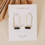 Drop - Black Onyx - Gold Earrings