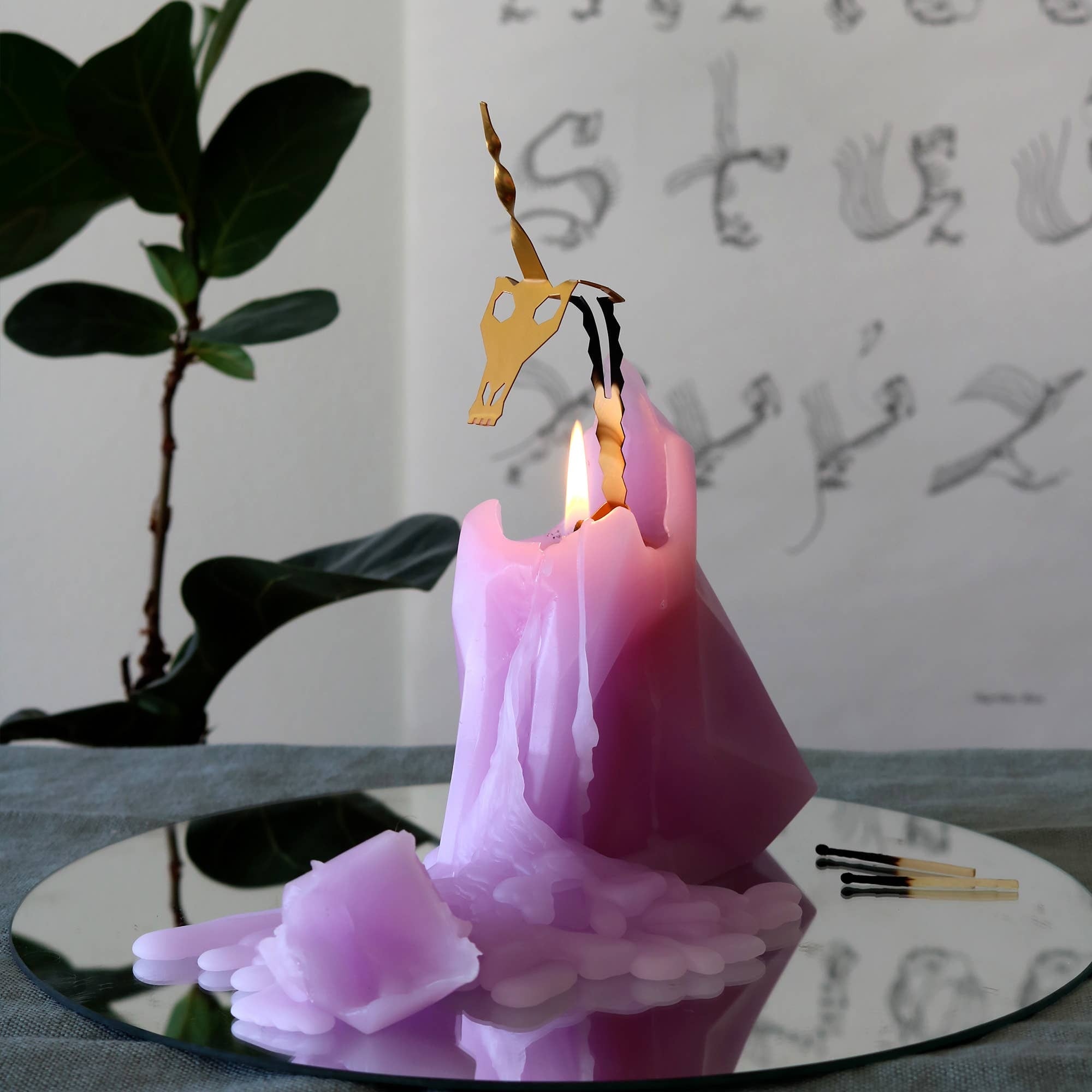 Unicorn Skeleton Candle