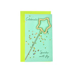 Mini 4" Star Sparkler Card W/ Confetti - "celebrate!" - Asst