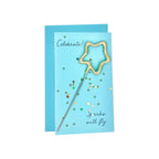 Mini 4" Star Sparkler Card W/ Confetti - "celebrate!" - Asst