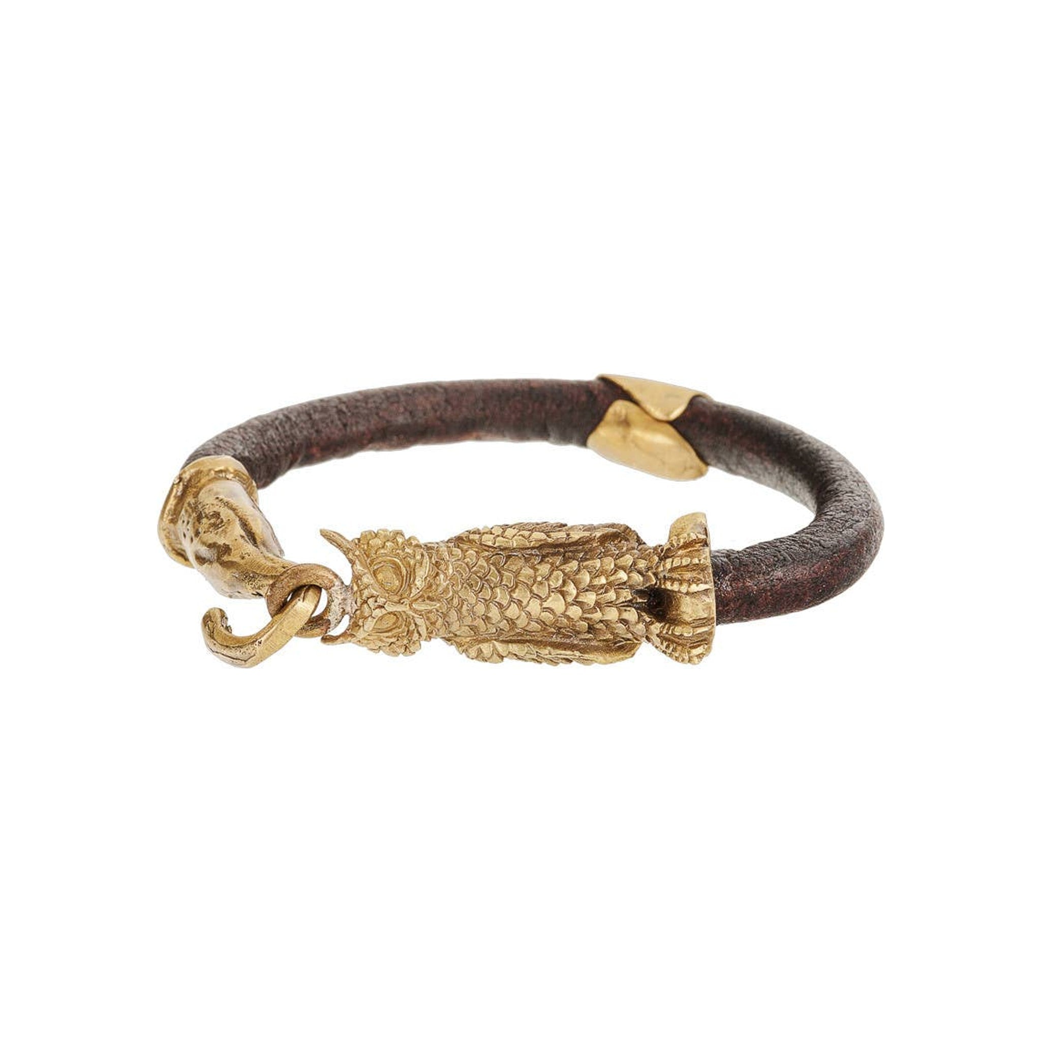 Men's Owl Leather Bracelet