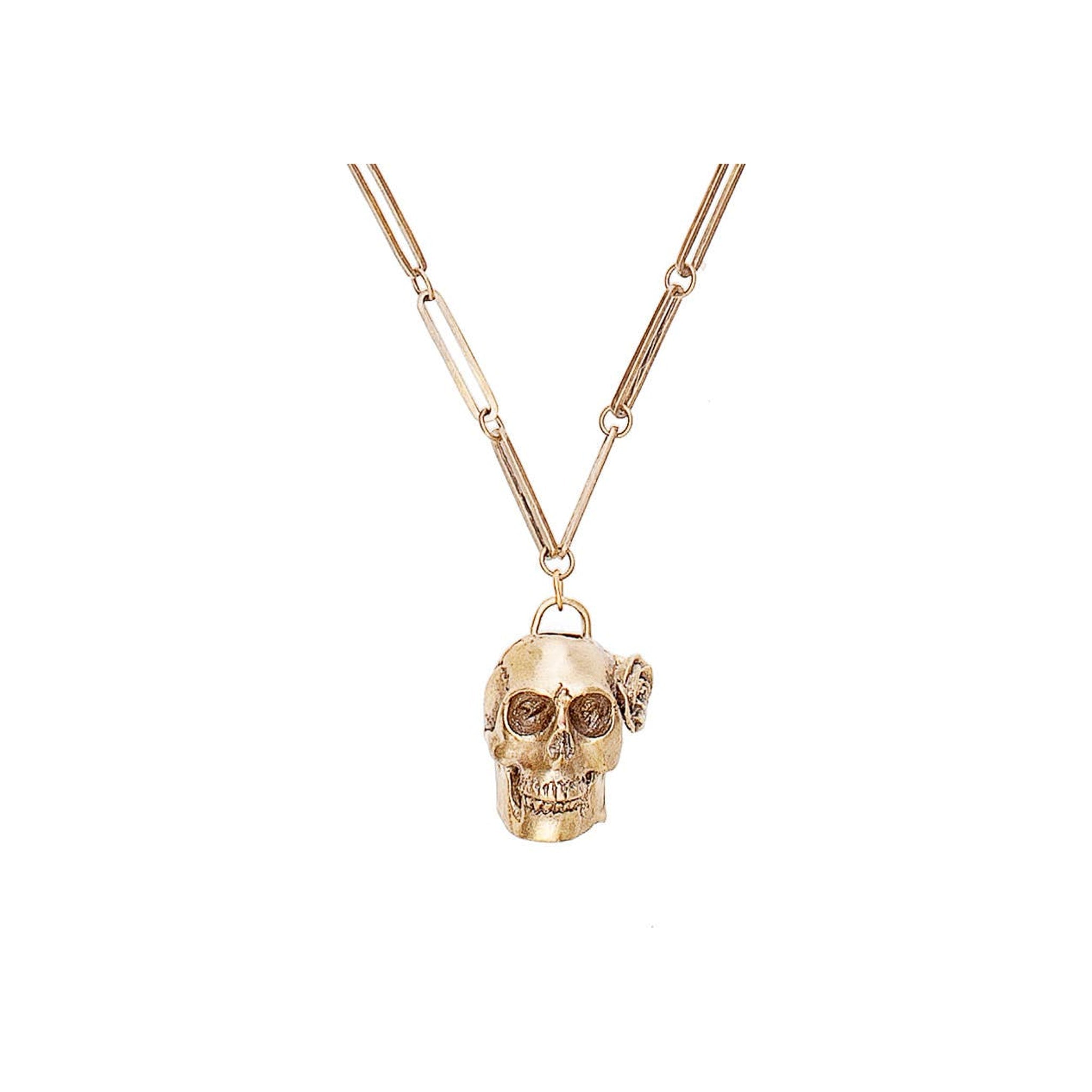 Skull and Rose Necklace