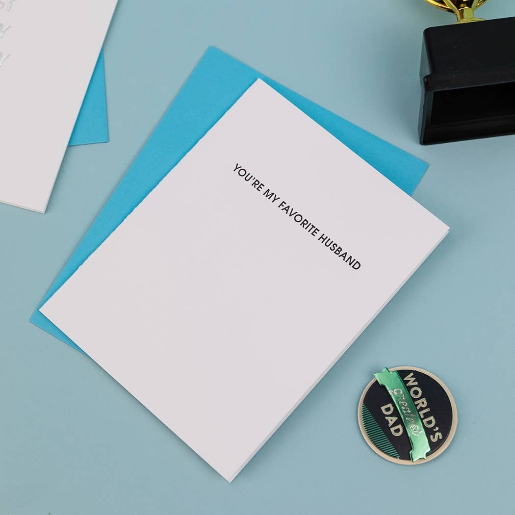 You're My Favorite Husband Letterpress Greeting Card