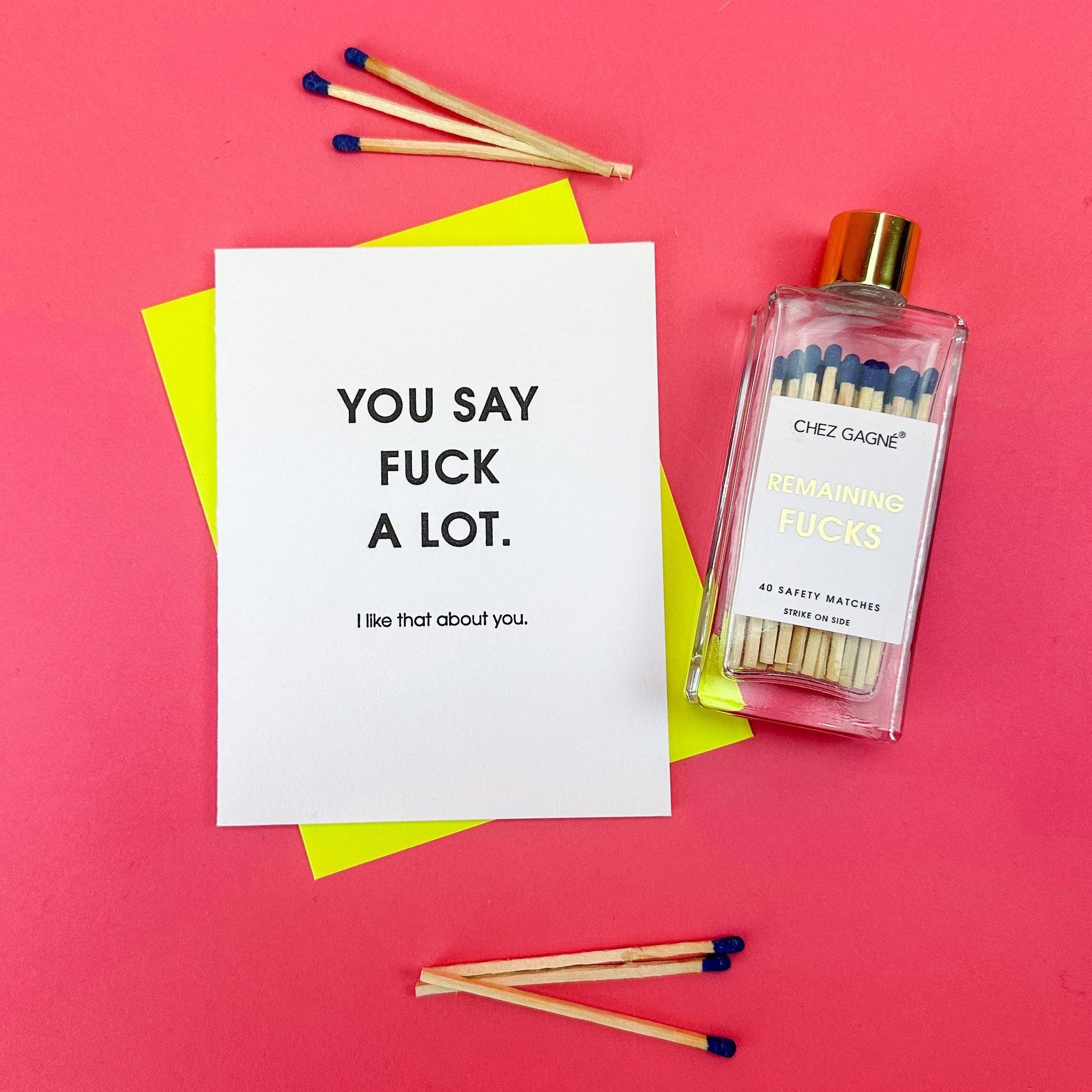 You Say Fuck A Lot Letterpress Greeting Card