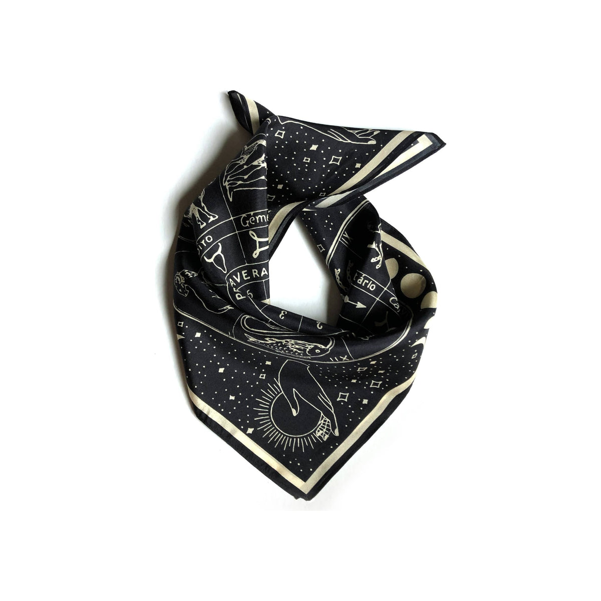 100% Silk Scarf Zodiac Signs Astrology Bandana Tapestry