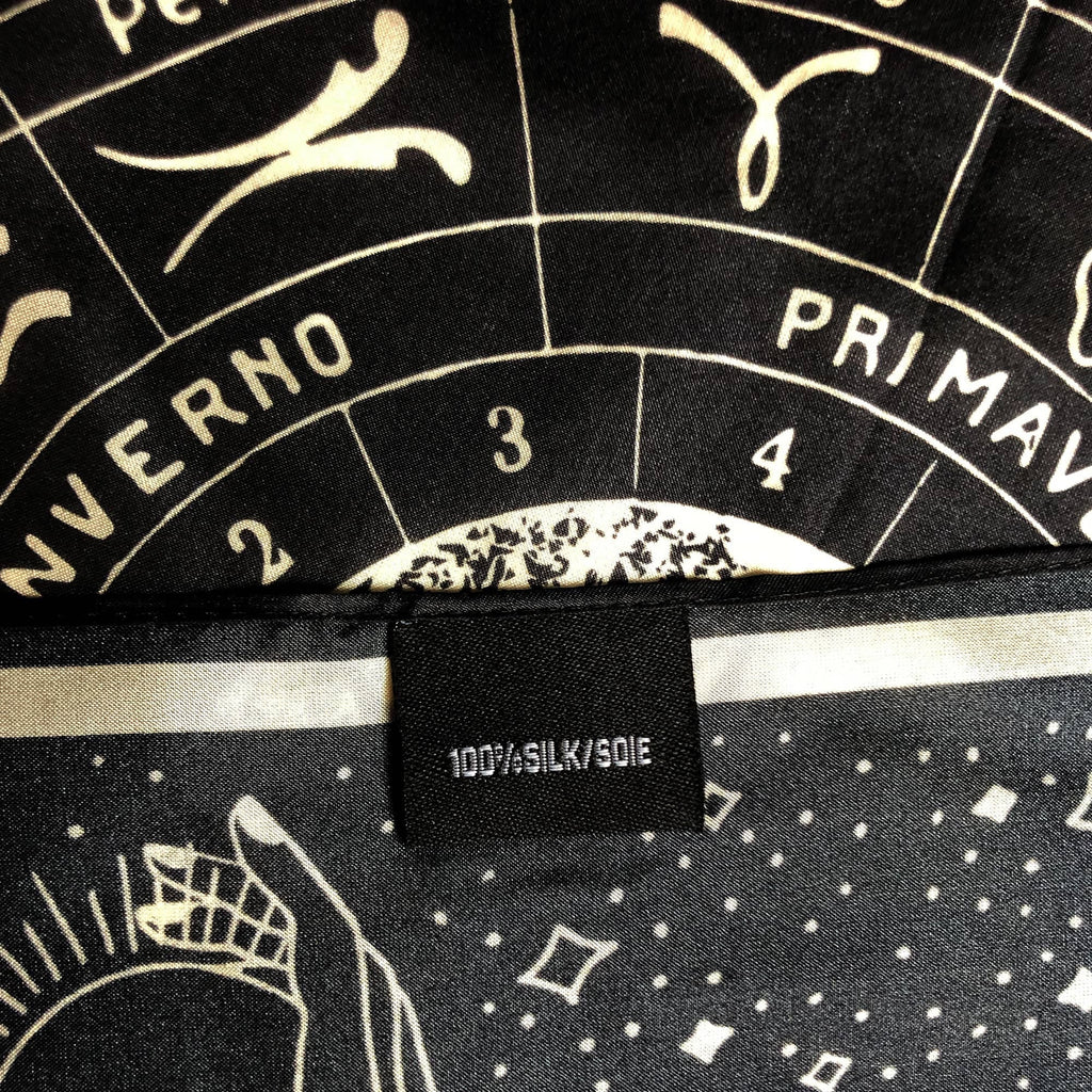 100% Silk Scarf Zodiac Signs Astrology Bandana Tapestry
