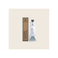 Hand cream tube and box, silver and white with black cap, cucumber scent