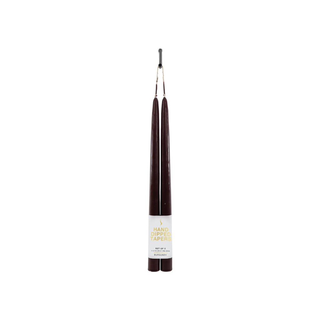 12" Joint Wick Burgundy Pair Candle