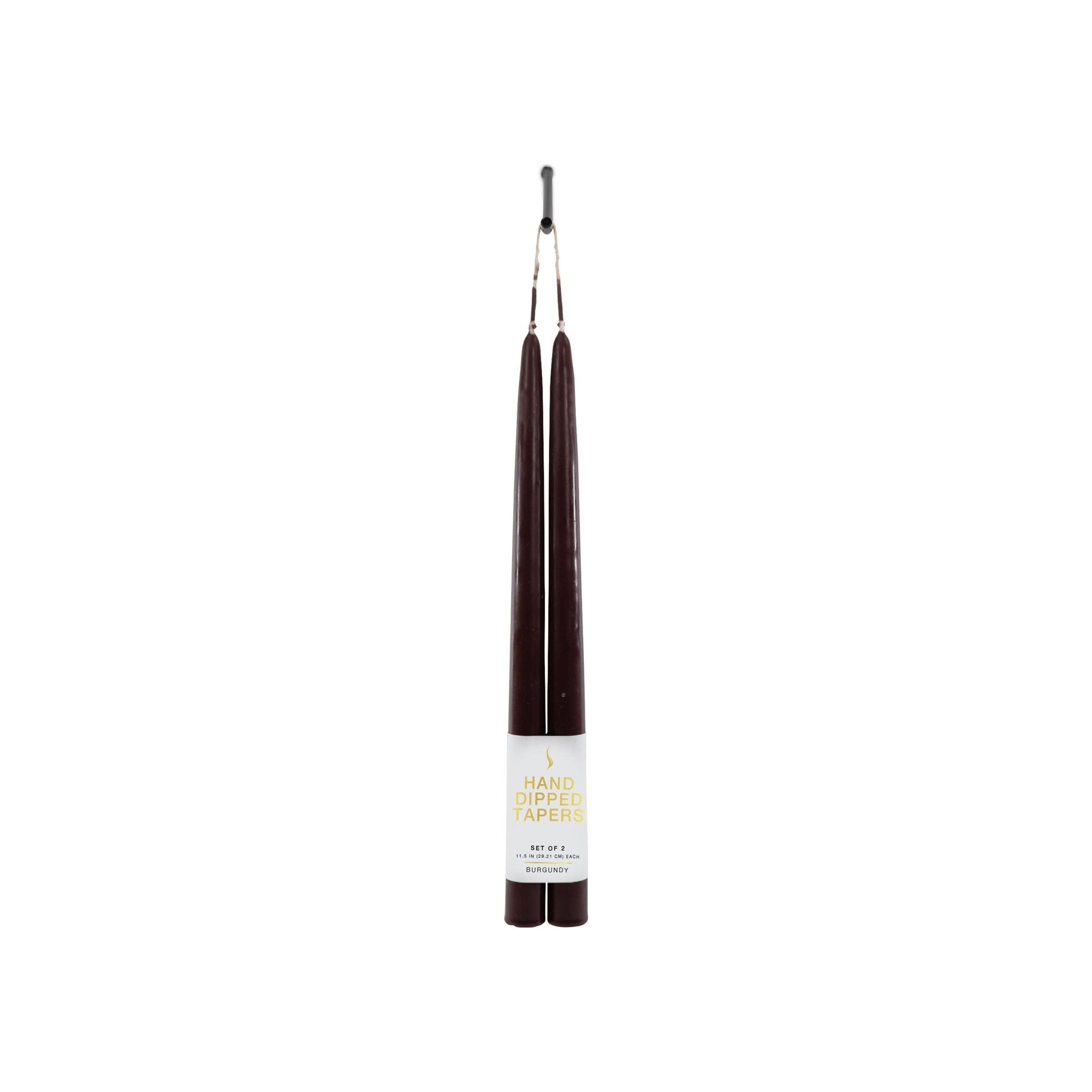 12" Joint Wick Burgundy Pair Candle