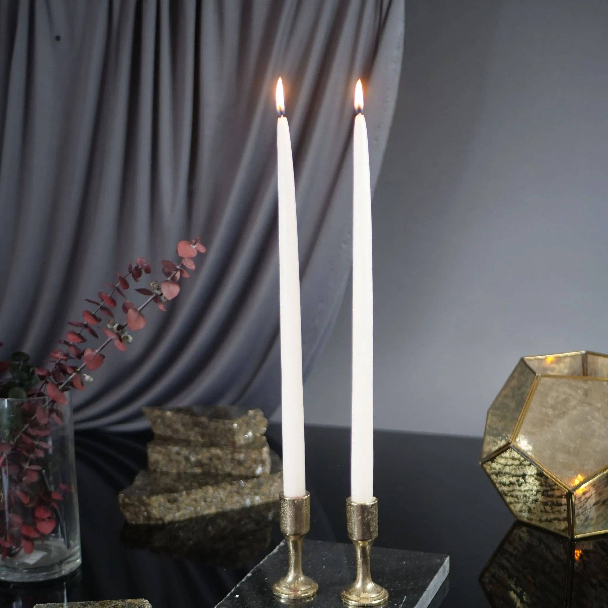 15" Joint Wick Ivory Pair Candle