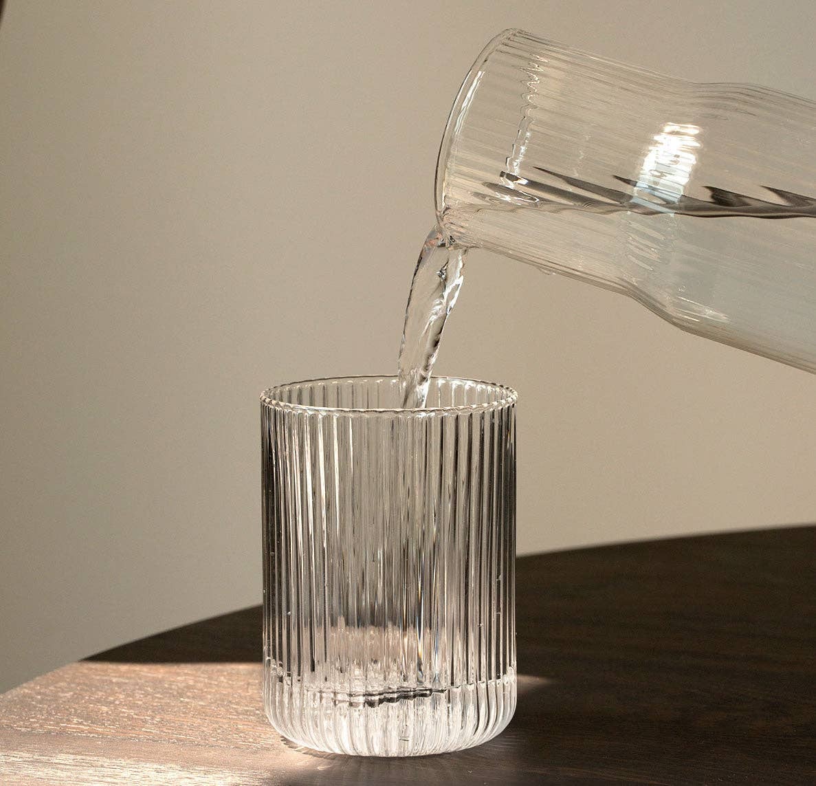 Ribbed Carafe Clear