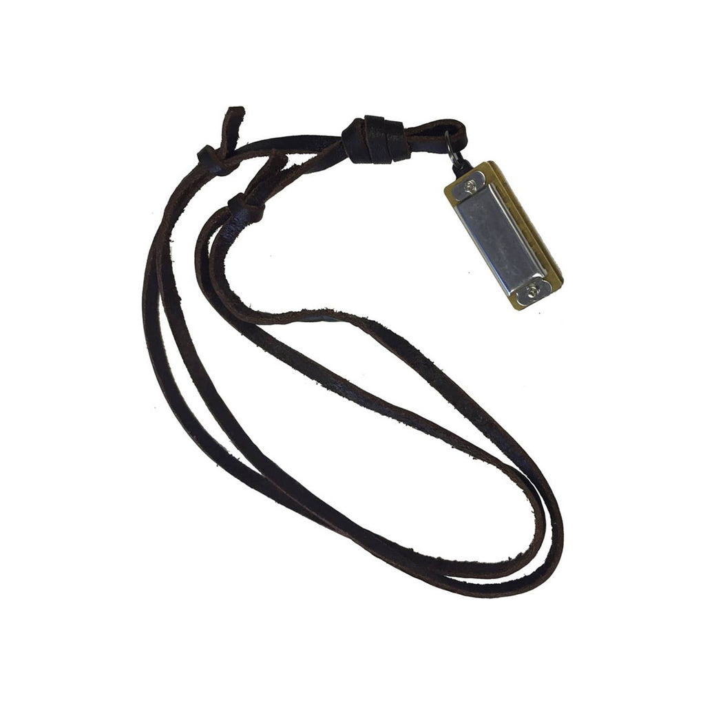 1-1/2" Minature Harmonica On Leather Cord