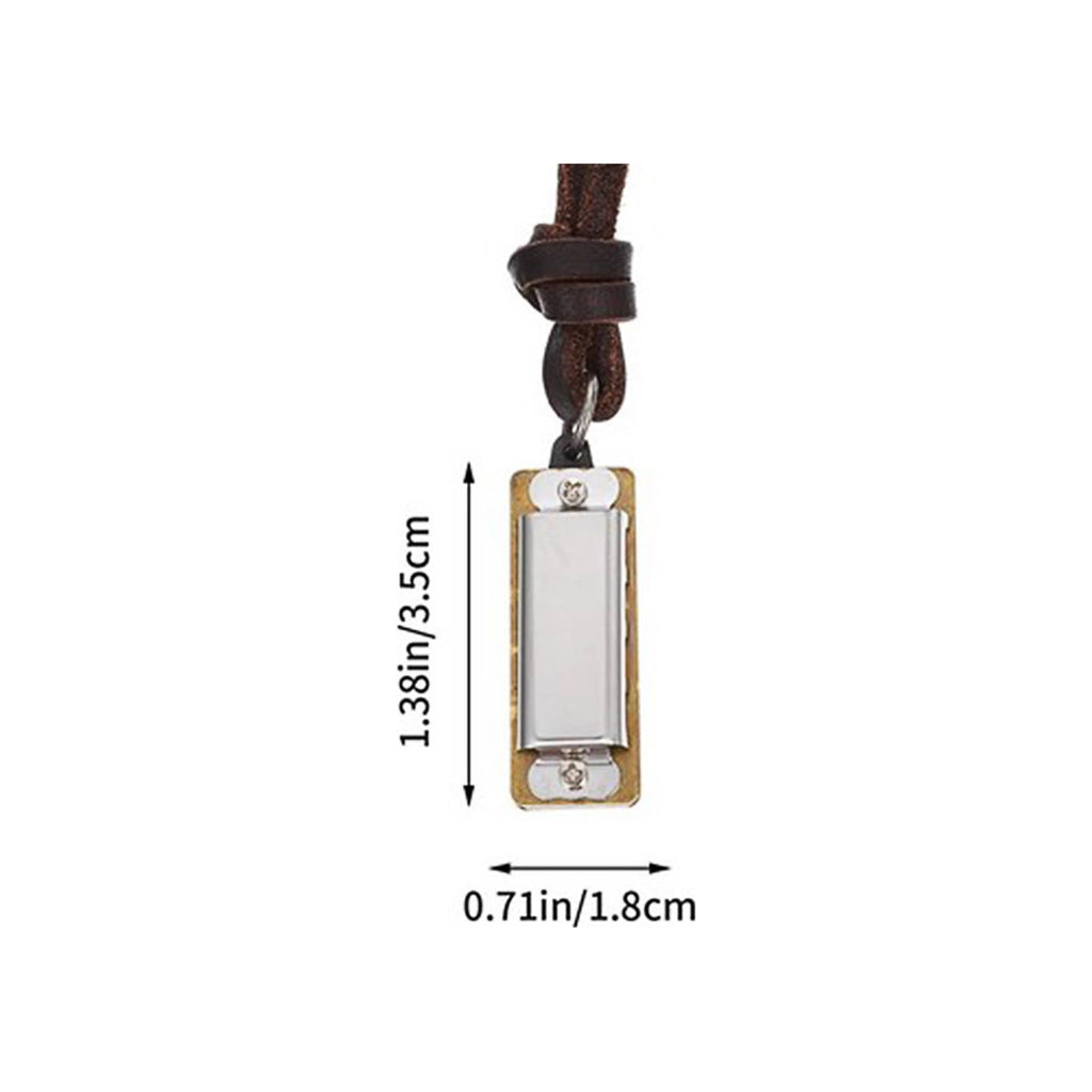 1-1/2" Minature Harmonica On Leather Cord