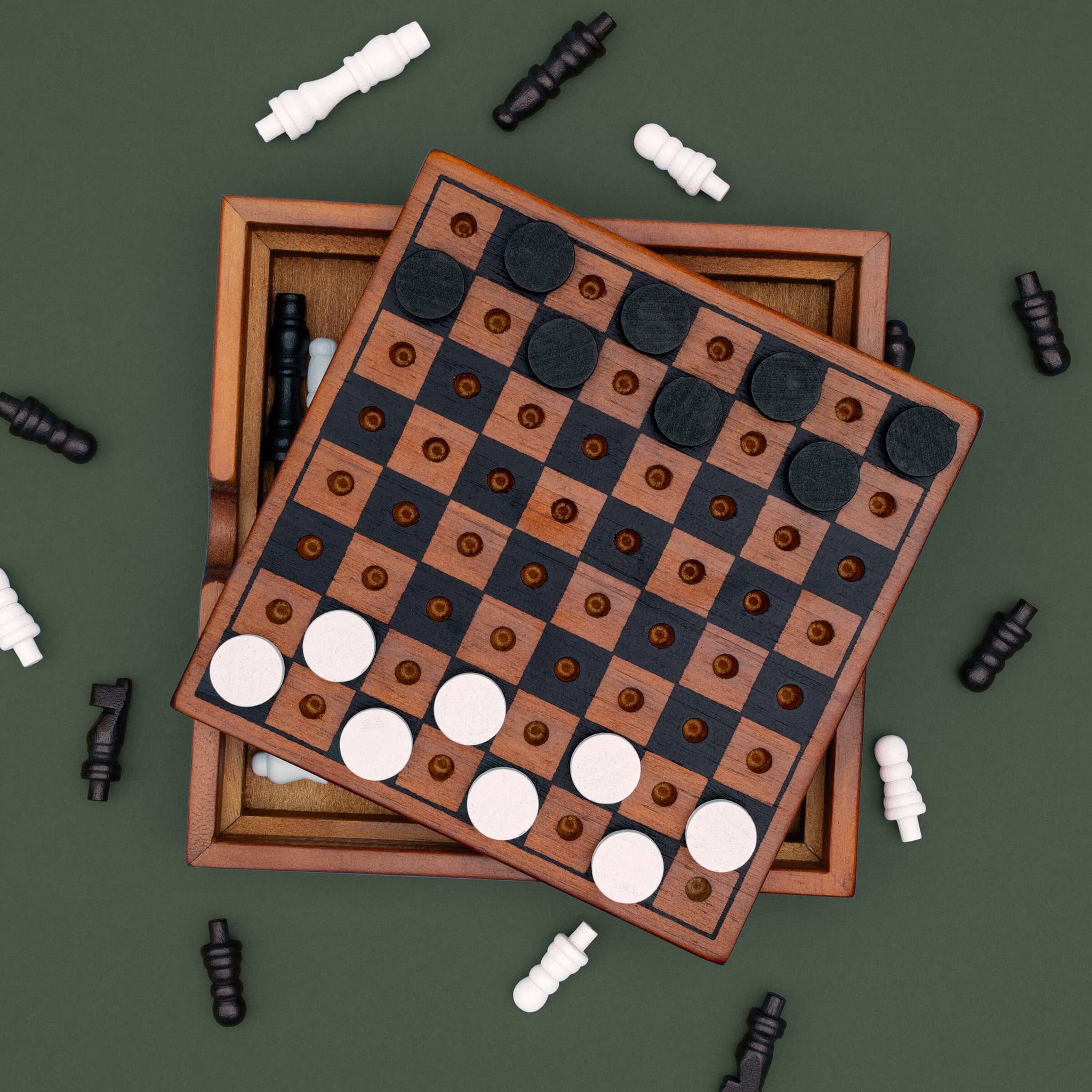 Chess & Checkers - Wooden Game