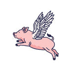 Flying Pig Tattoo Pair