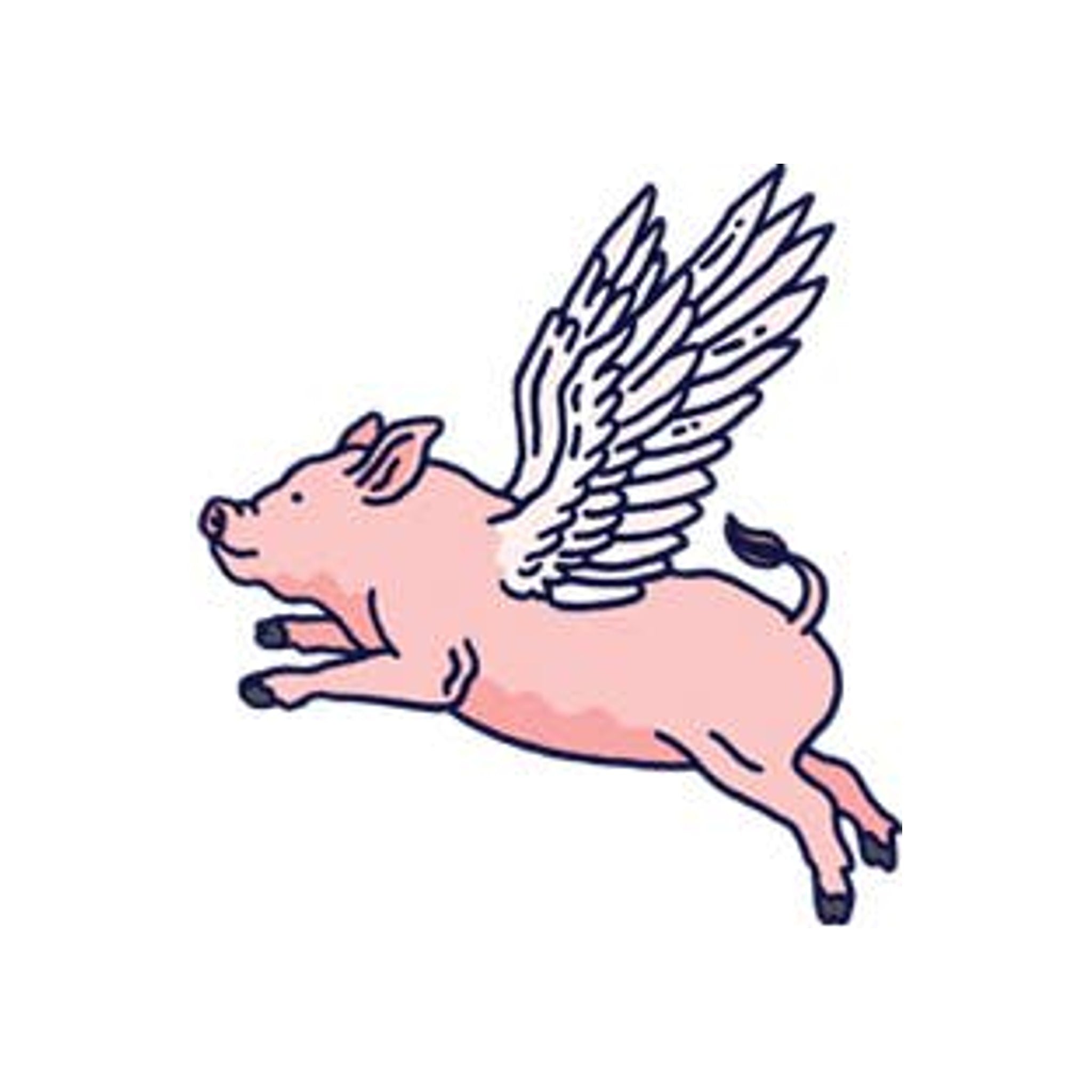 Flying Pig Tattoo Pair