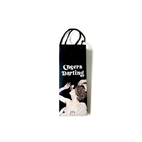 Cheers Darling Art Deco Wine Gift Bag