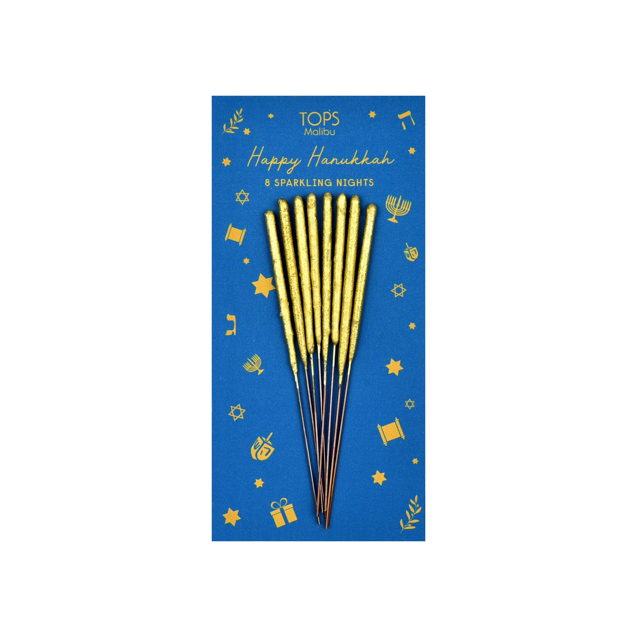 Mini 4" Gold Sparkler Candles - Hanukkah - Set Of 8