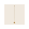 Barspoon, gold-finish metal, long twisted handle with teardrop bowl, vertical orientation