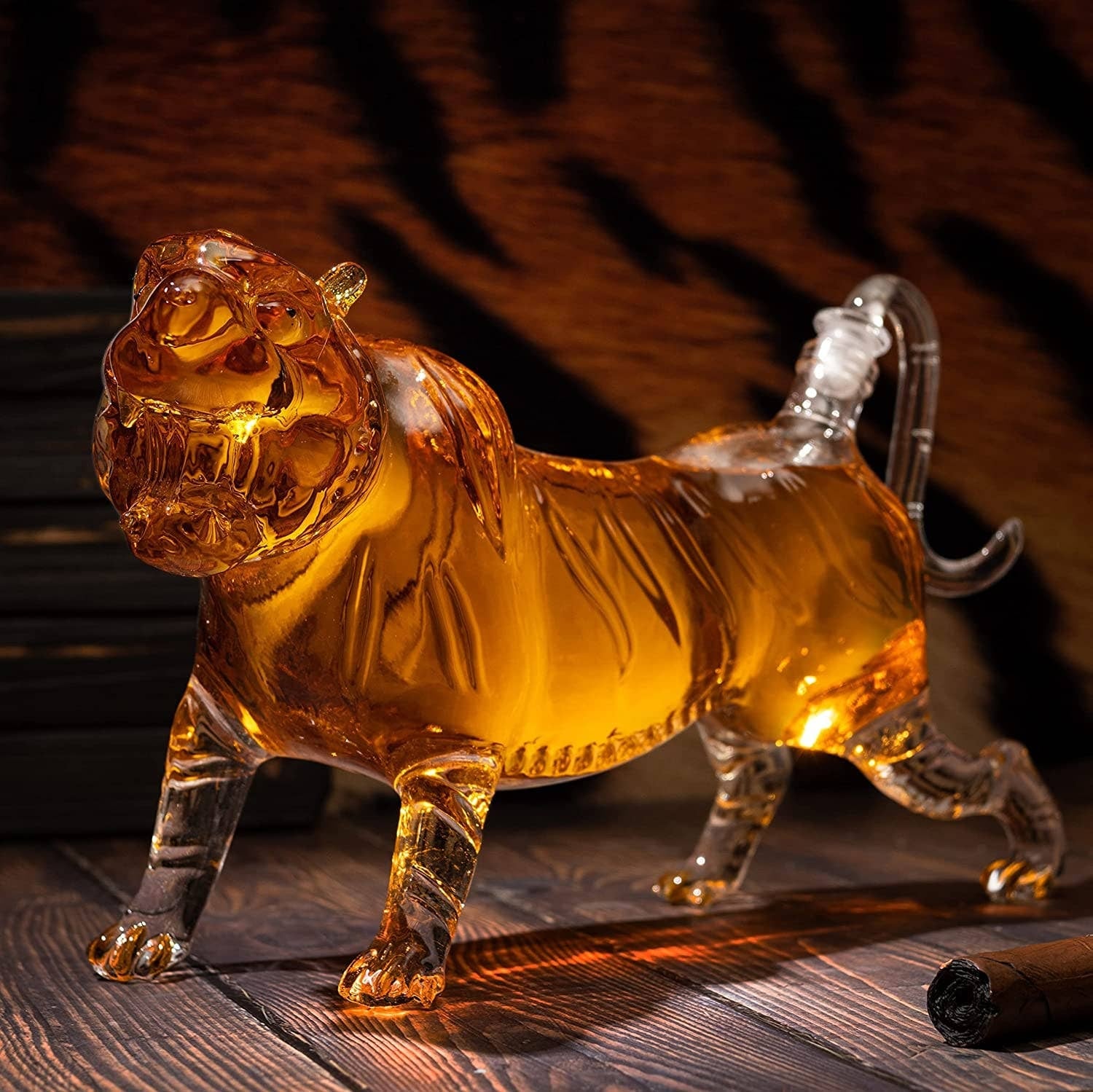Tiger Decanter 1000ml 11"l Whiskey And Wine Decanter