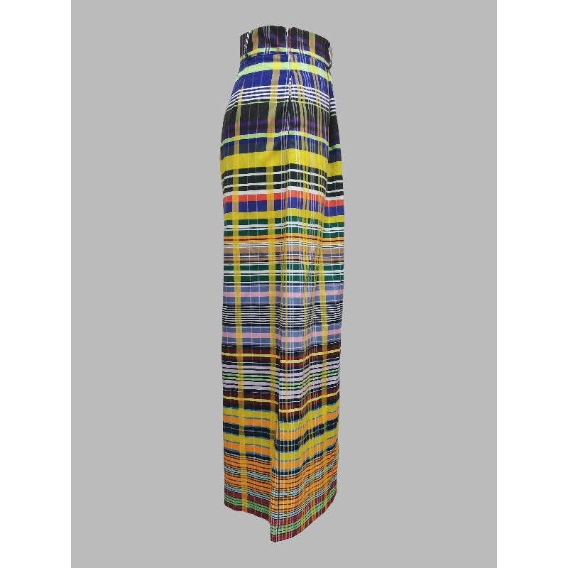 Stylish Wide Leg Checkerboard Casual Pants